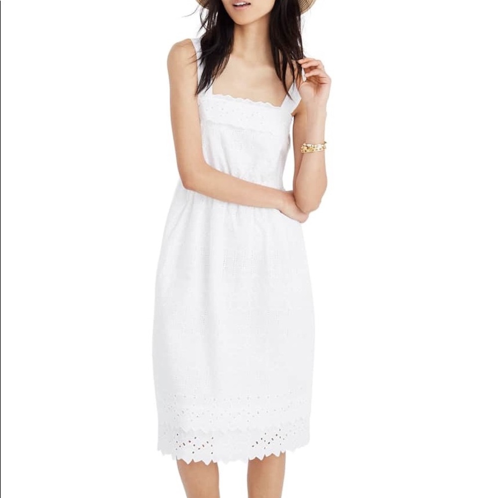Madewell Eyelet Tiered Midi White Dress